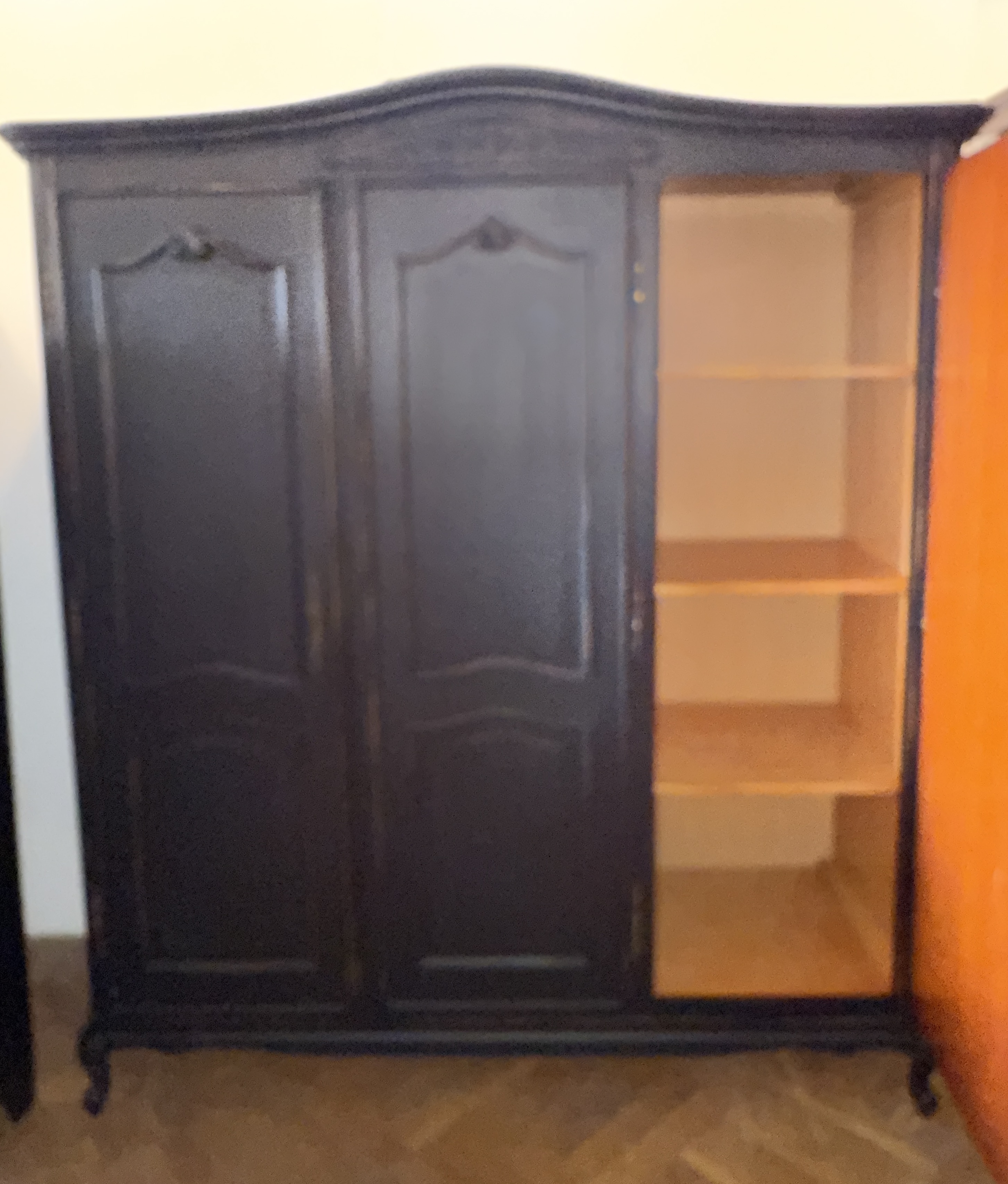 Vintage kledingkast, brocante hanglegkast