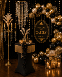 Luxe Statafelhoezen  Zwart Goud Franje