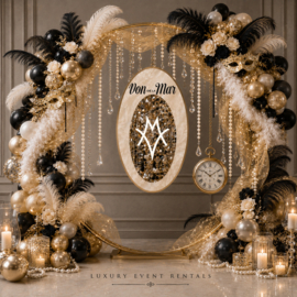 Luxe Decoratieboog Backdrop goud 200cm.