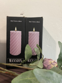 LED kaars zacht roze 20cm