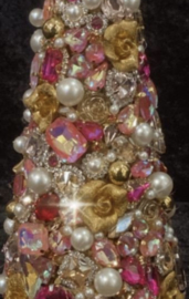 Exclusief kerstboom L goud roze handmade VdlM