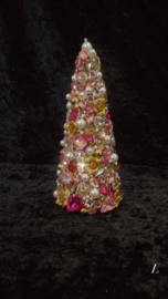 Exclusief kerstboom L goud roze handmade VdlM