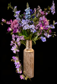 SALE!!! Hoge vaas met paars blauw plukboeket