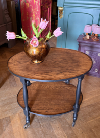 VERKOCHT Vintage bijzettafeltje, ovale serveertafel