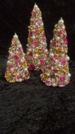 Exclusief kerstboom L goud roze handmade VdlM