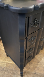 Orgelgebogen kastje, vintage ladekast