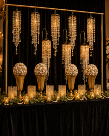 Luxe Decoratievaas Parelbol Champagne set van 3