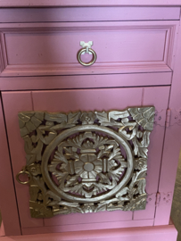 Set vintage nachtkastjes, brocante kastjes