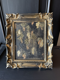Klein schilderij zwart brons goud koper incl lijst