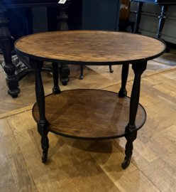VERKOCHT Vintage bijzettafeltje, ovale serveertafel