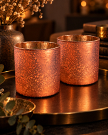 SALE!!!  set van 2 waxineglaasjes warm oranje