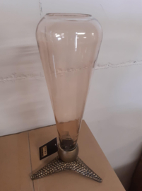 PTMD vaasje van glas met metalen fantasie voet