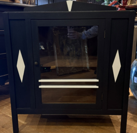 Antiek theekastje , vintage vitrine kastje