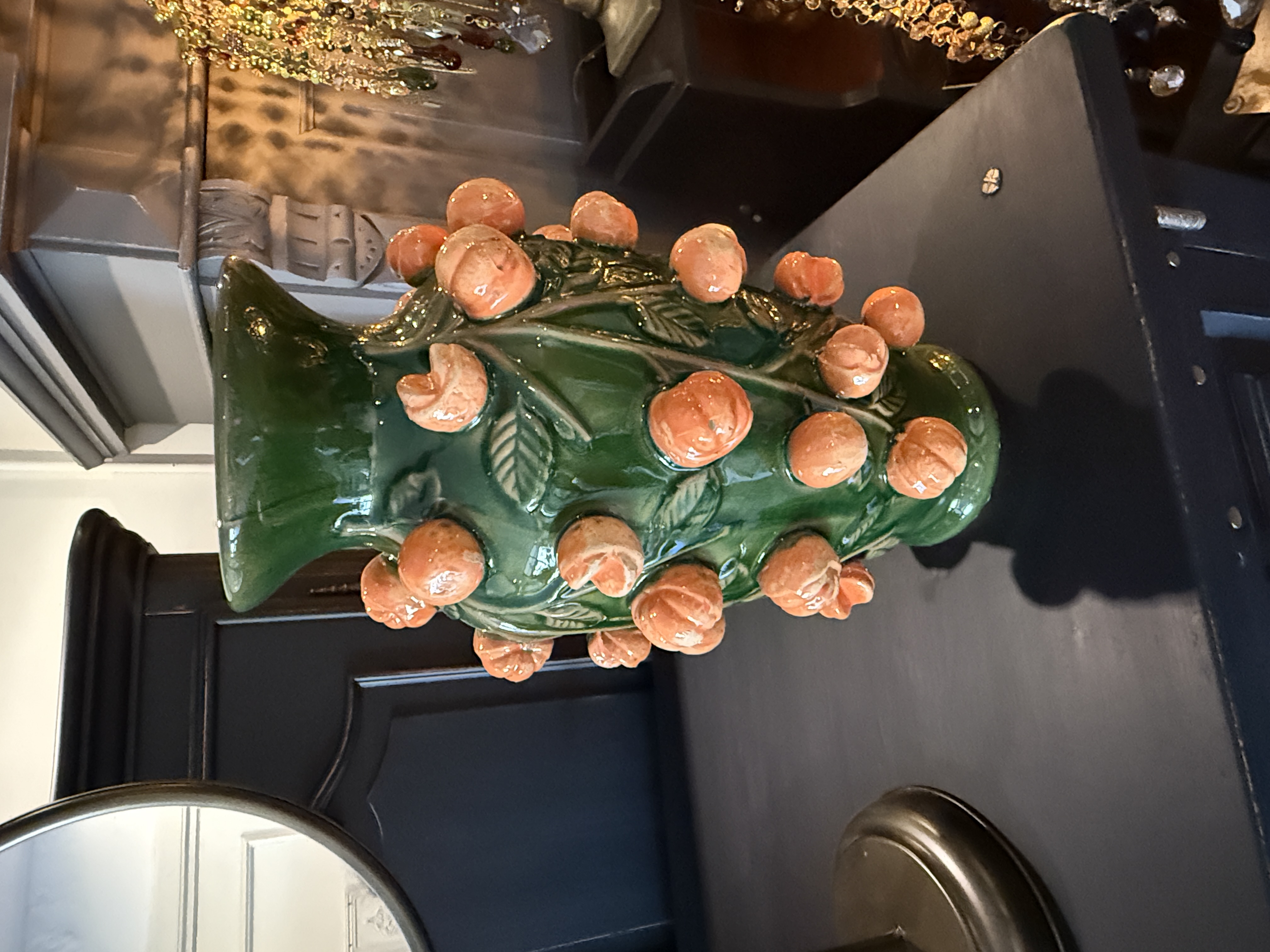 Handgemaakte vaas mandarijn groen 38cm