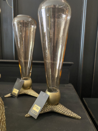 PTMD vaasje van glas met metalen fantasie voet