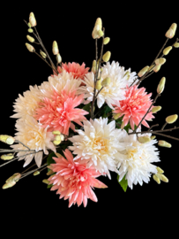 SALE!!! Boeket incl vaas dahlia’s met katjes