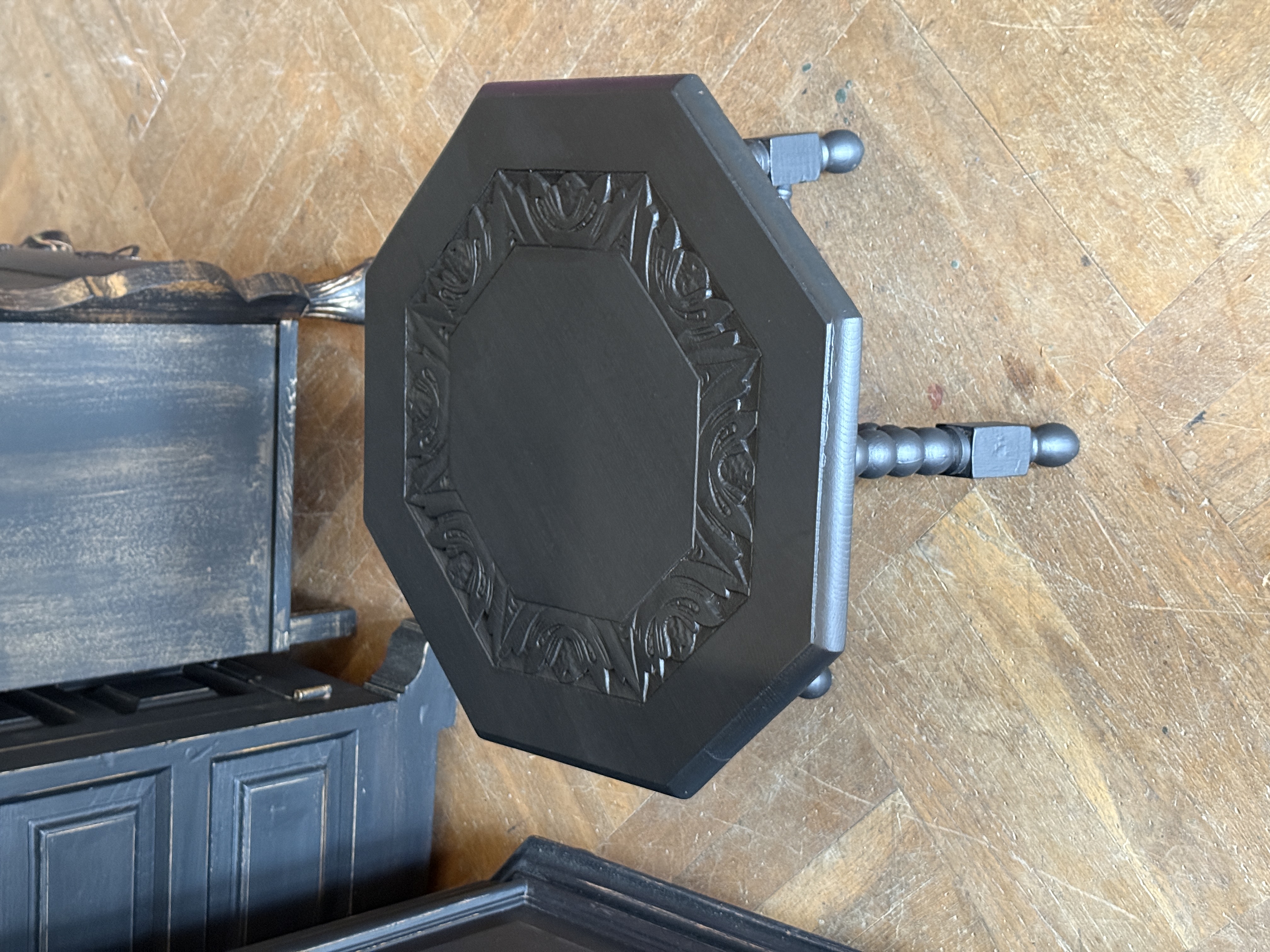 Antiek laag tafeltje, vintage plantentafel