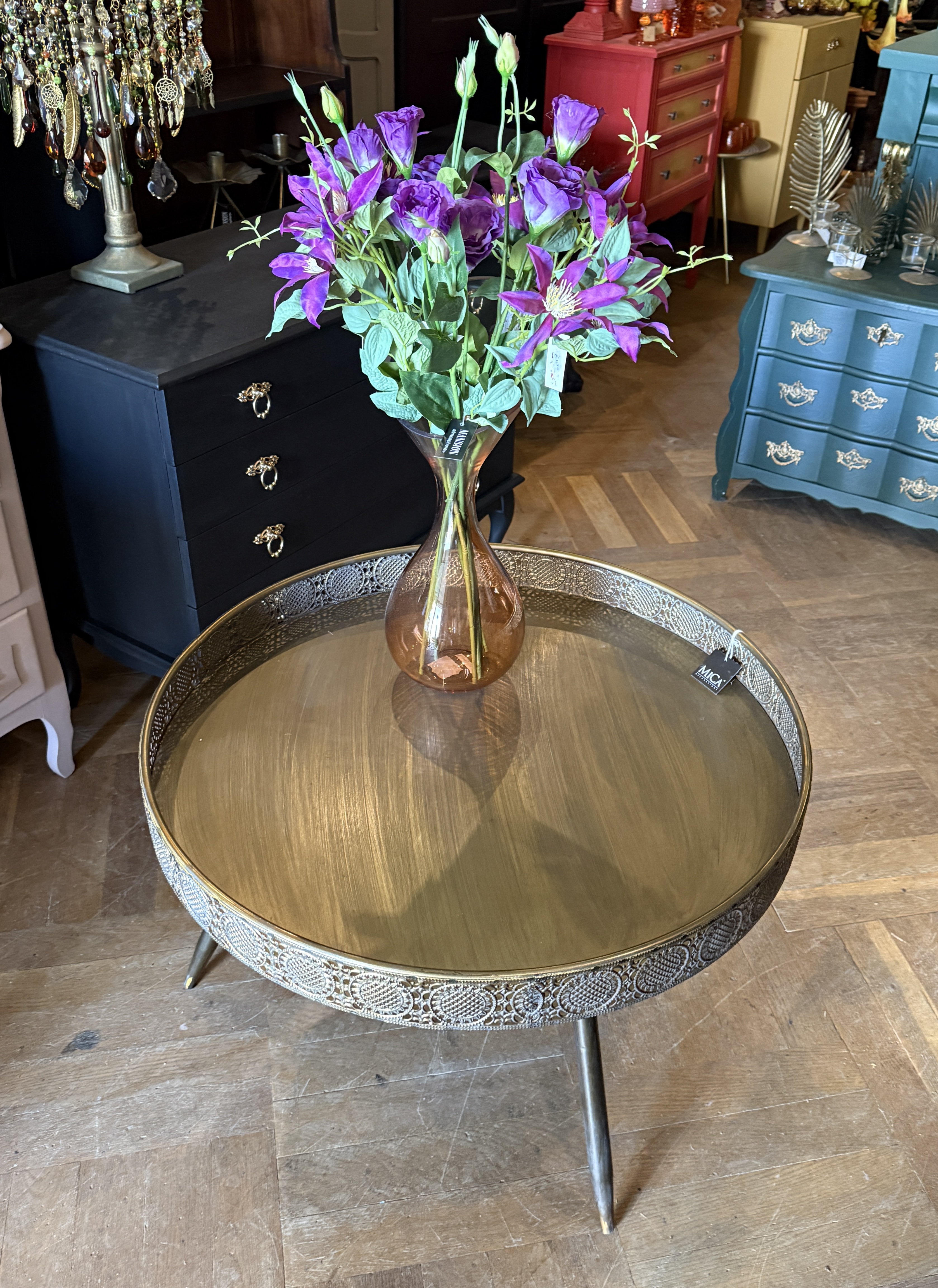 MICA Salontafel goud bronskleurig metaal