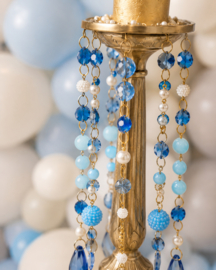 Luxe Kandelaars Blauw incl. Led Kaars set van 2