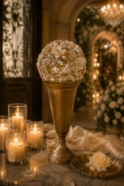 Luxe Decoratievaas Parelbol Champagne set van 3