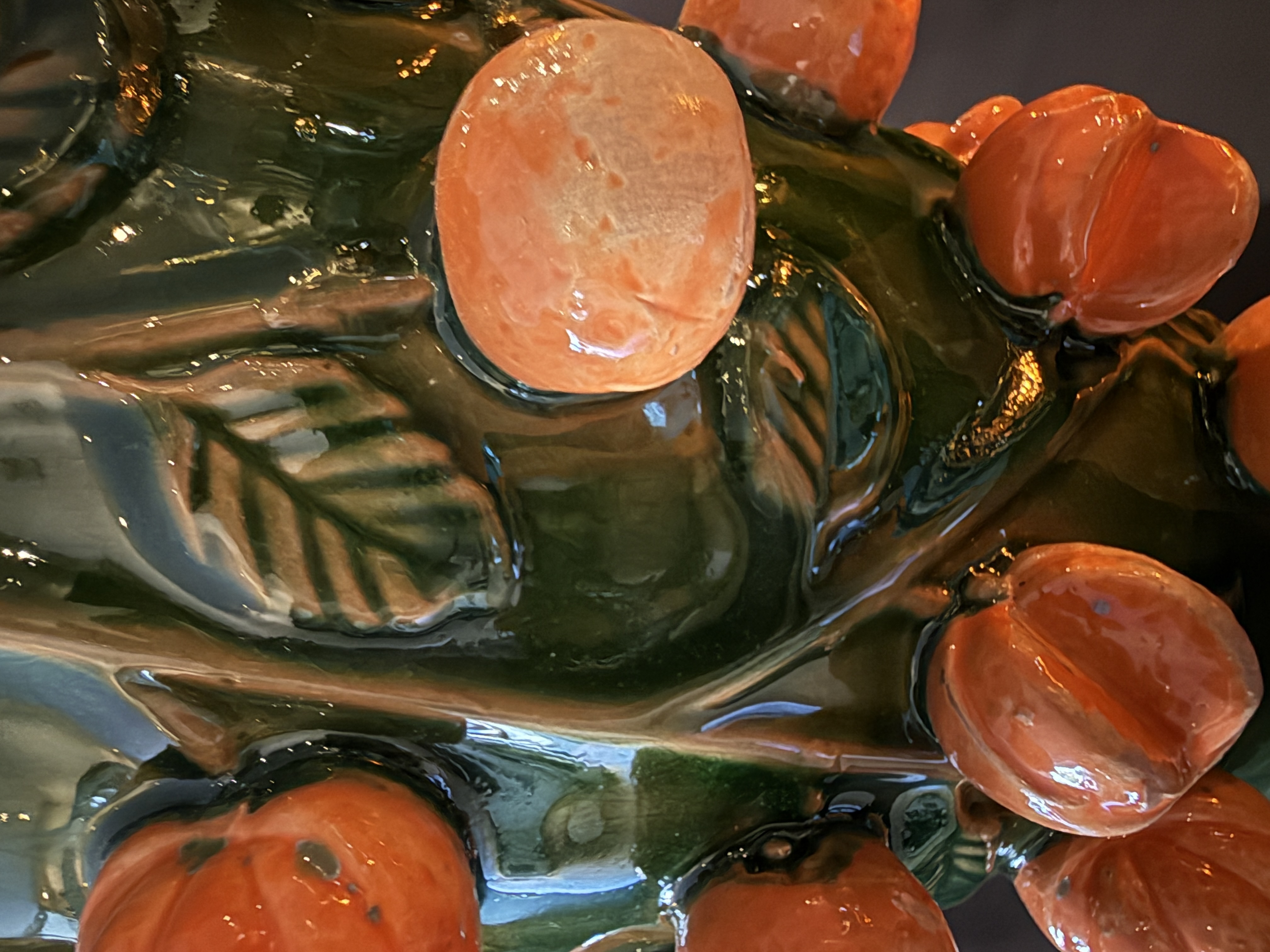 Handgemaakte vaas mandarijn groen 38cm
