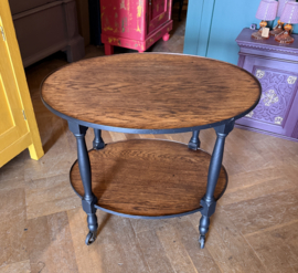 VERKOCHT Vintage bijzettafeltje, ovale serveertafel