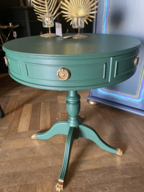 Vintage, rond tafeltje, bijzettafel, plantentafel