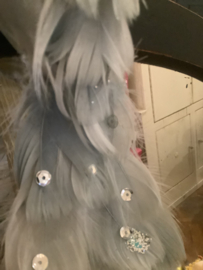 Pauw pastel met glitter