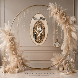 Luxe Decoratieboog Backdrop goud 200cm.