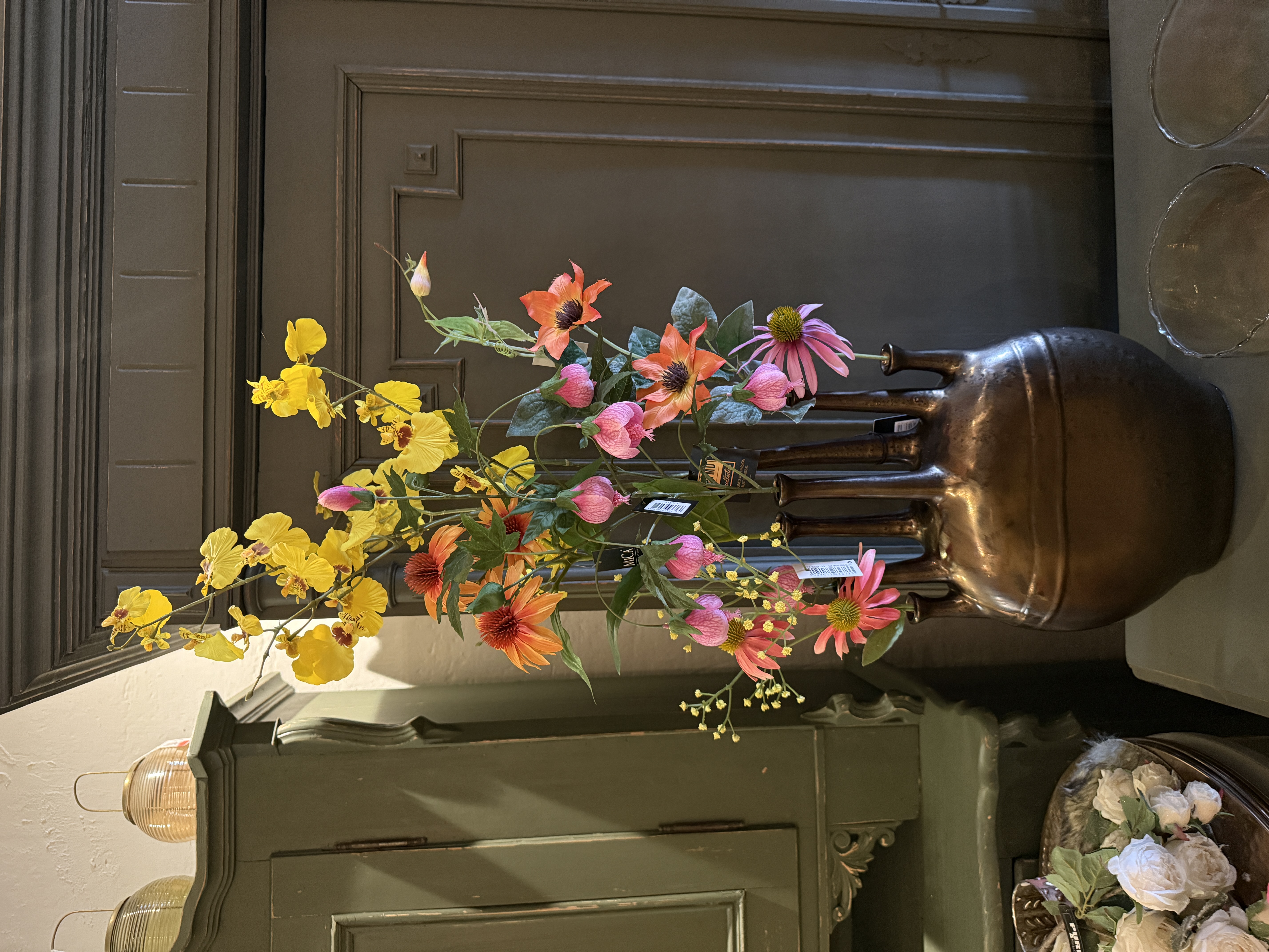 PTMD vaas inclusief zijden bloemen