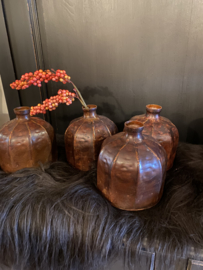 Bottle vaas bruin metaal