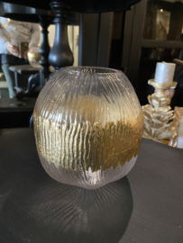 PTMD vaasje ribbelglas met goud