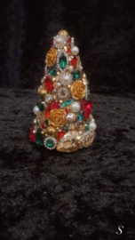 Exclusief kerstboom S goud rood groen handmade VdlM