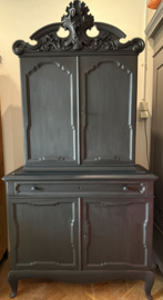 Antiek klein kuifkabinet, vintage kast