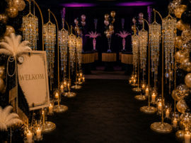 Luxe Statafelhoezen  Zwart Goud Franje
