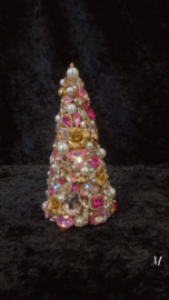 Exclusief kerstboom M goud roze handmade VdlM