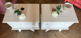 Set brocante nachtkastjes, vintage kastjes