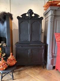 Antiek klein kuifkabinet, vintage kast