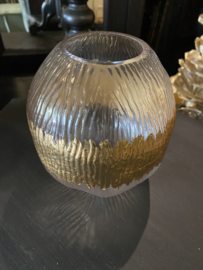 PTMD vaasje ribbelglas met goud