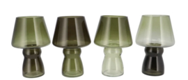 SALE !!! Set van 4 windlichten groen