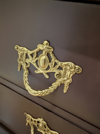 Vintage hoekkast, vitrine buikladekast