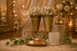 Luxe Decoratievaas Parelbol Champagne set van 3