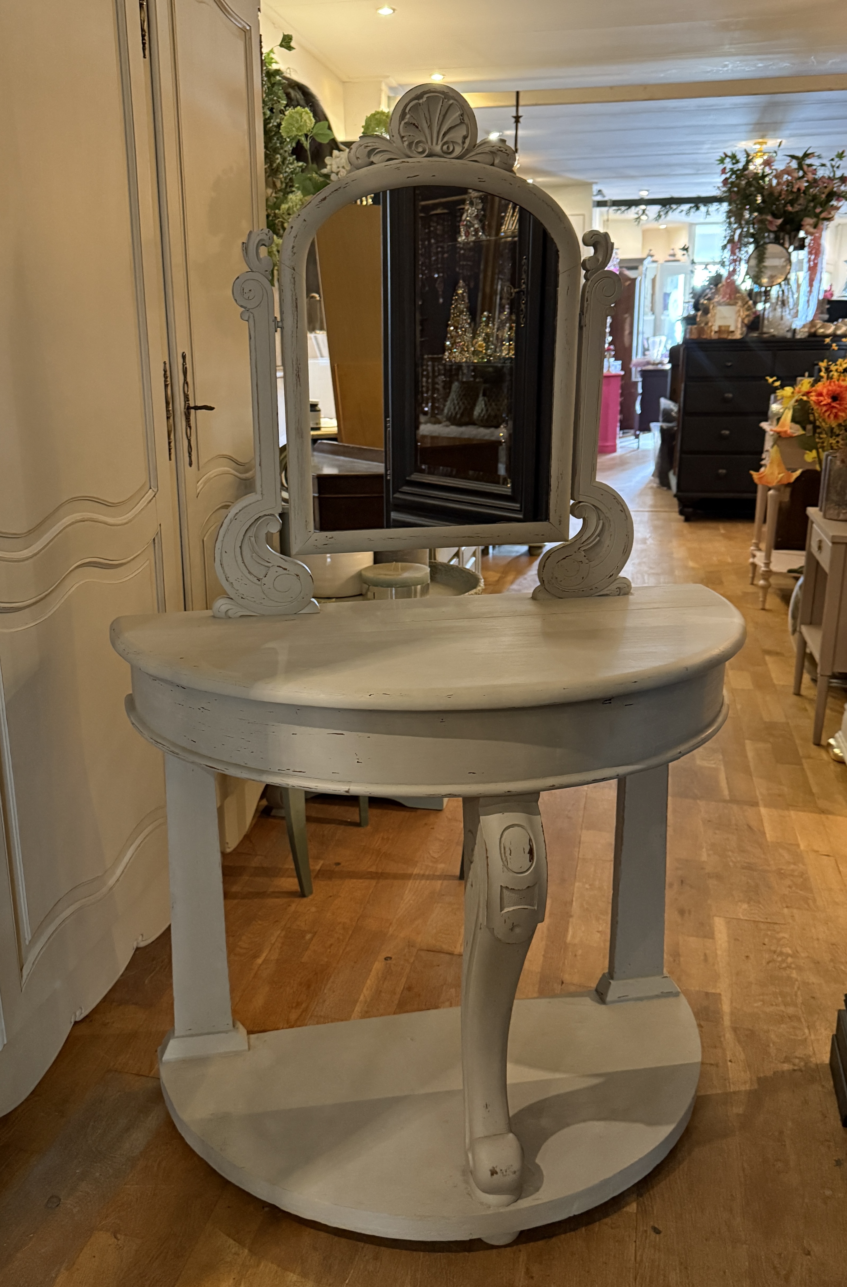 Brocante kaptafel, make-up tafeltje