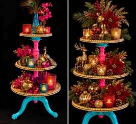 Antieke tafel etagère