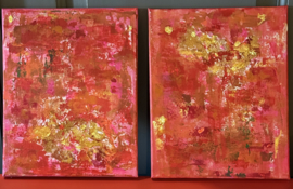 Klein tweeluik, schilderijtjes, unframed canvas