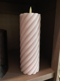 LED kaars zacht roze 20cm