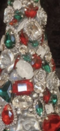 Exclusief kerstboom M zilver rood groen wit handmade VdlM
