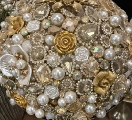 Luxe Decoratievaas Parelbol Champagne set van 3