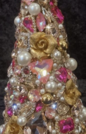 Exclusief kerstboom M goud roze handmade VdlM