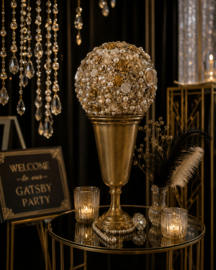 Luxe Decoratievaas Parelbol Champagne set van 3